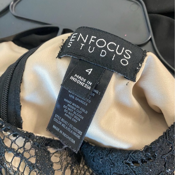 ENFOCUS STUDIO Black Sleeveless Semi-Formal Evening Dress w/ Floral Size 4 - Picture 7 of 7